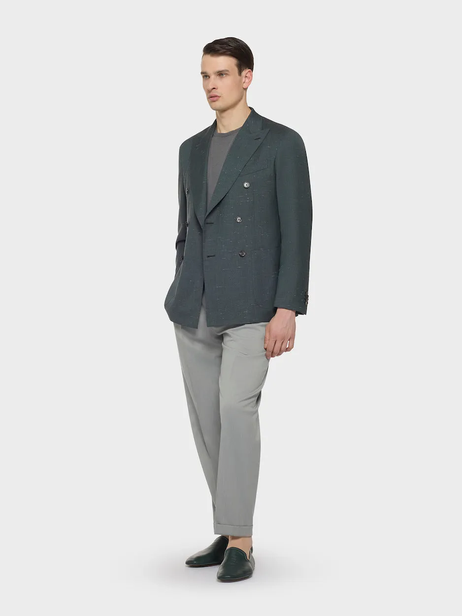 Caruso Norma pantalone slim fit flanella lana grigio