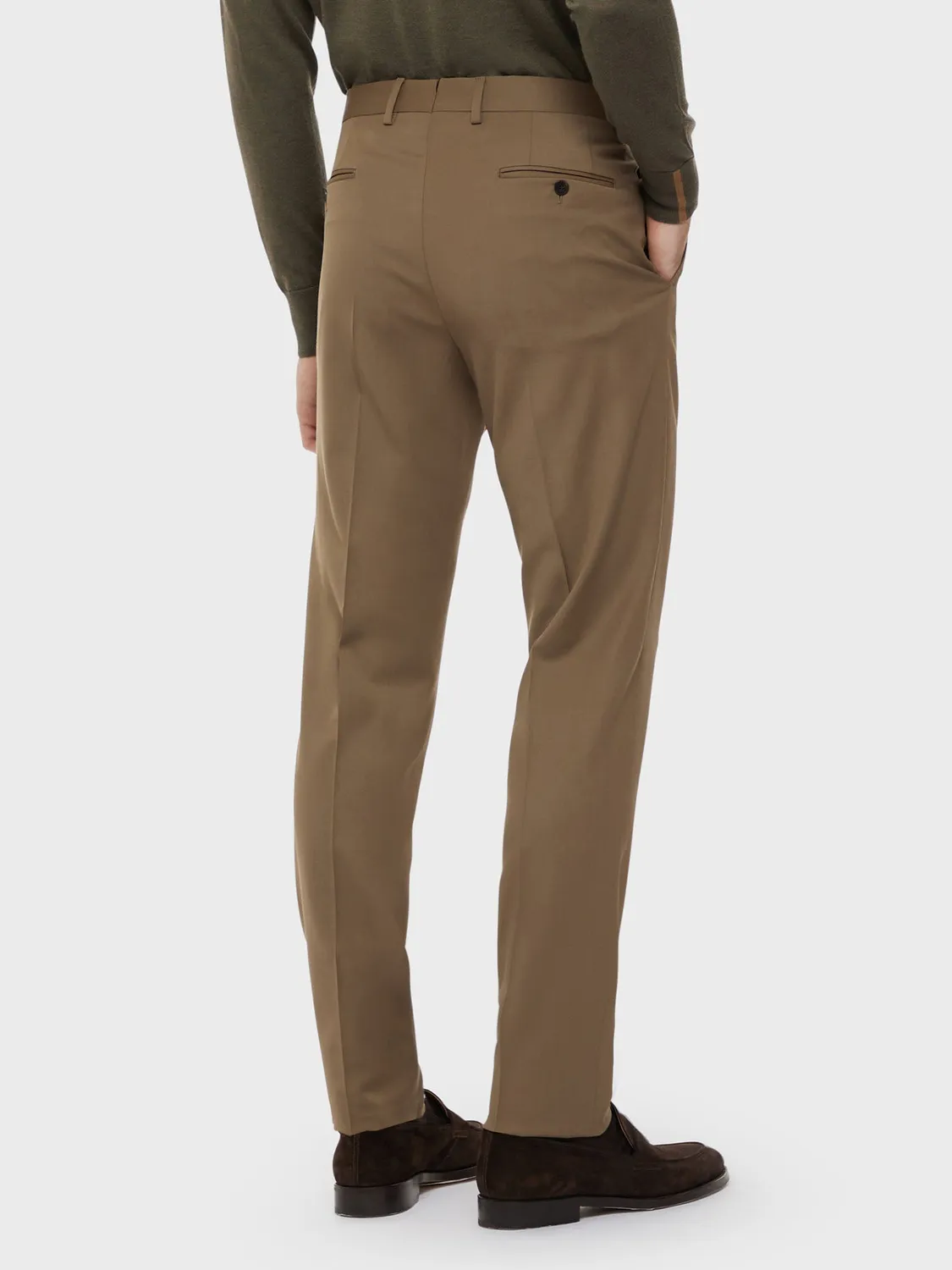 Caruso pantalone slim lana Houdini beige