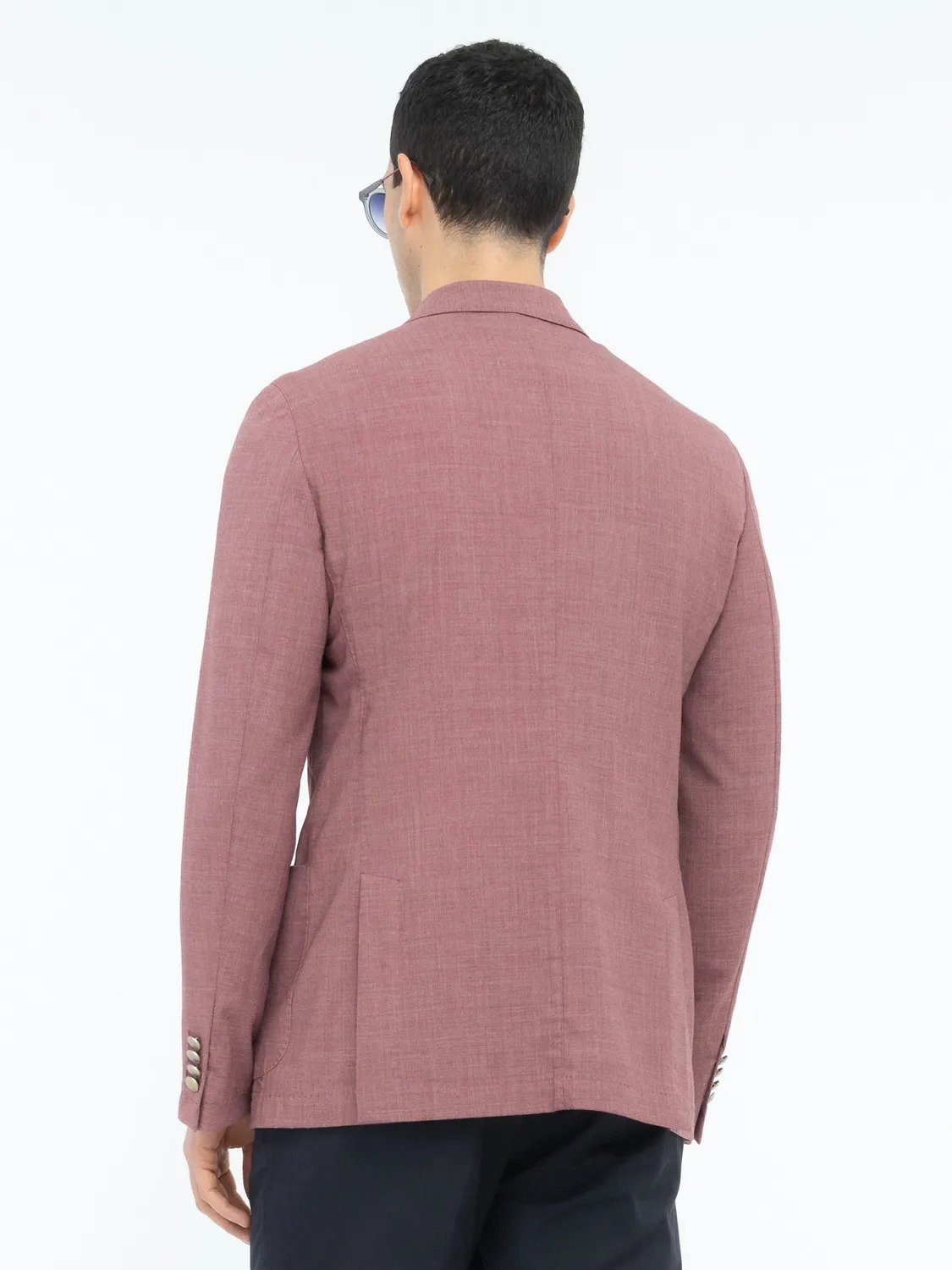 Paoloni Giacca Doppiopetto Lana Stretch Rossa