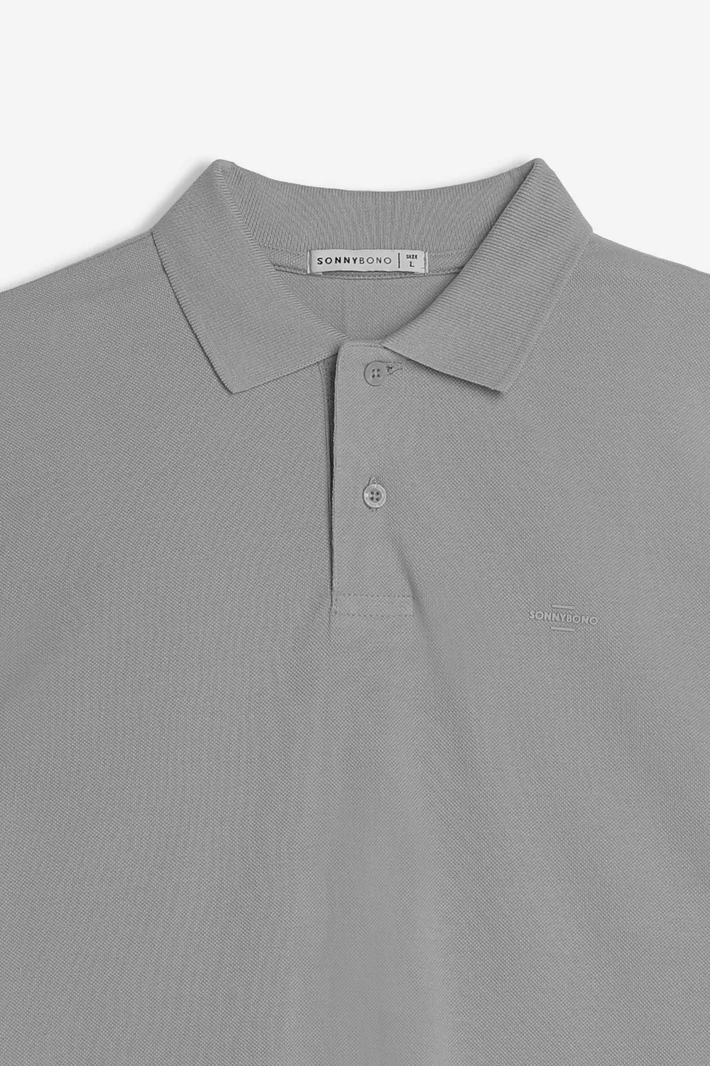 Sonny Bono Basic Polo Piquet Grigio Scuro Logo