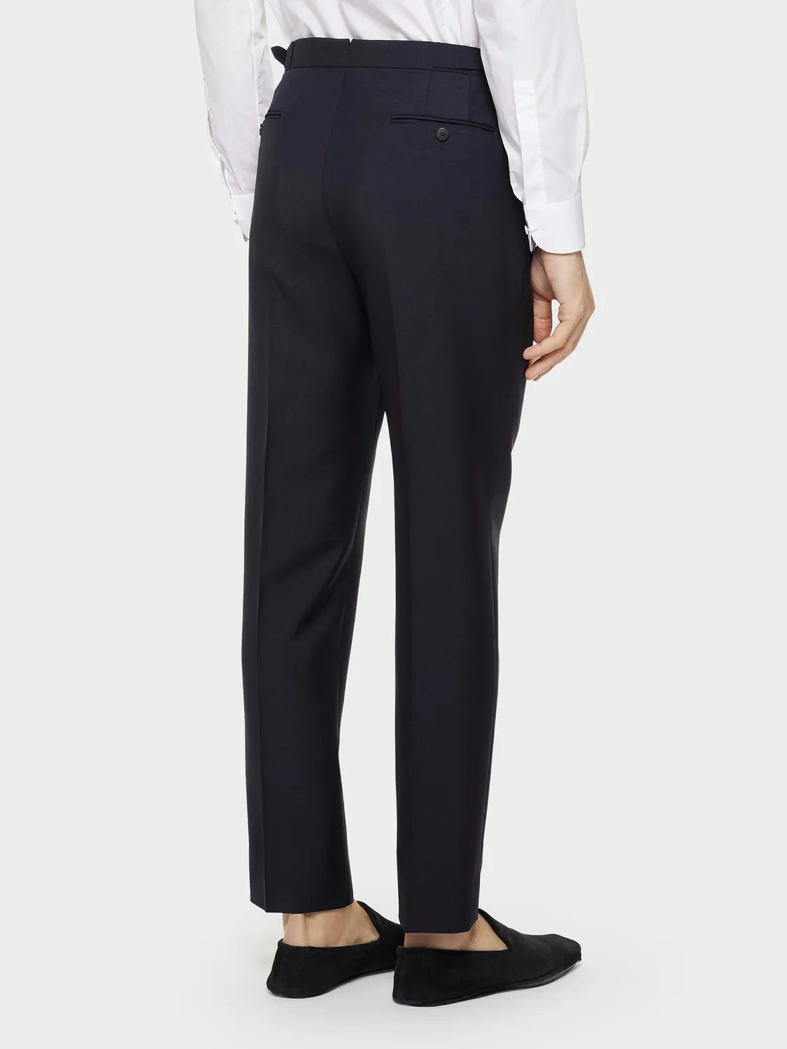 Caruso Norma pantalone lana mohair blu navy