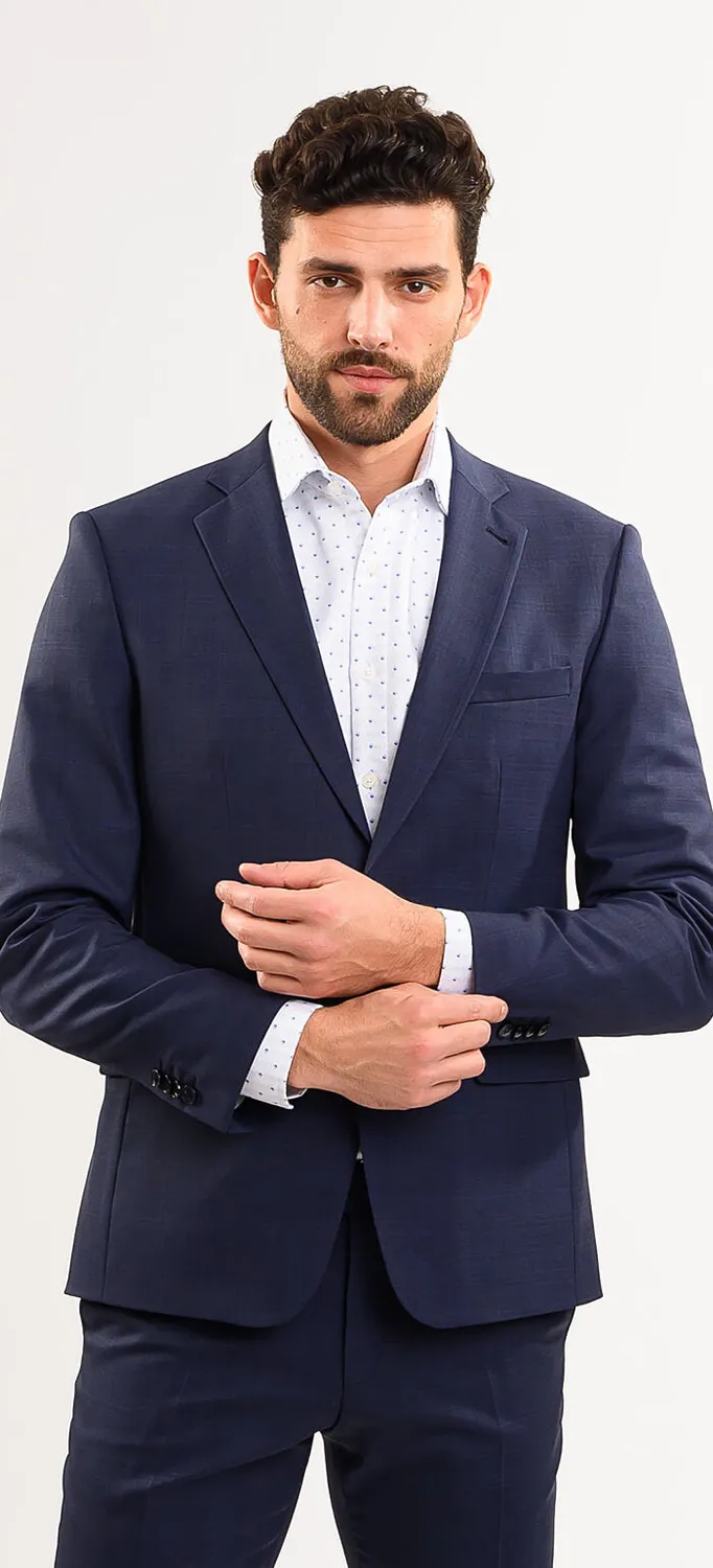 Alain Delon Slim Fit abito blu navy taglia 30 elasticizzato