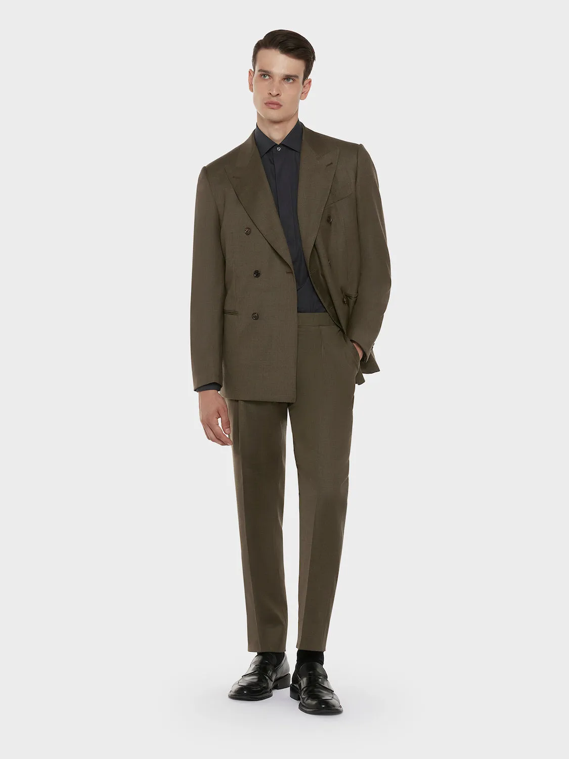 Caruso camicia slim cotone grigio antracite