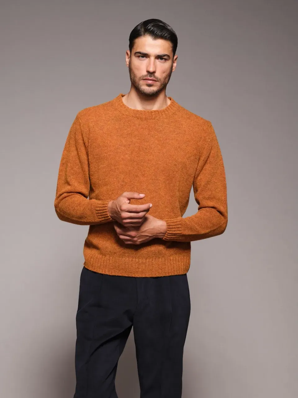 Caruso Butterfly maglia girocollo lana Shetland rossa