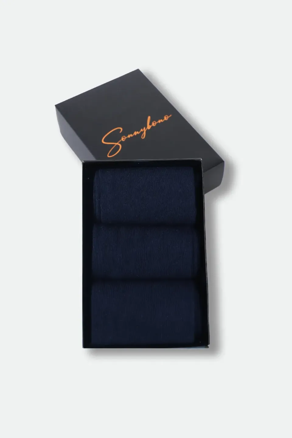 Sonny Bono Tinta Unita scatola calzini bleu cotone