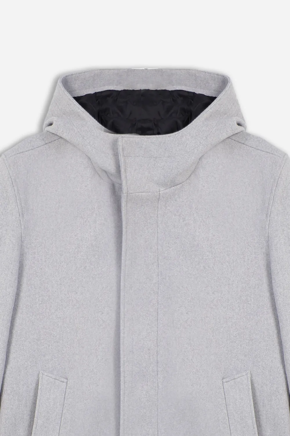 Sonny Bono Cappotto con Cappuccio Grigio Chiaro