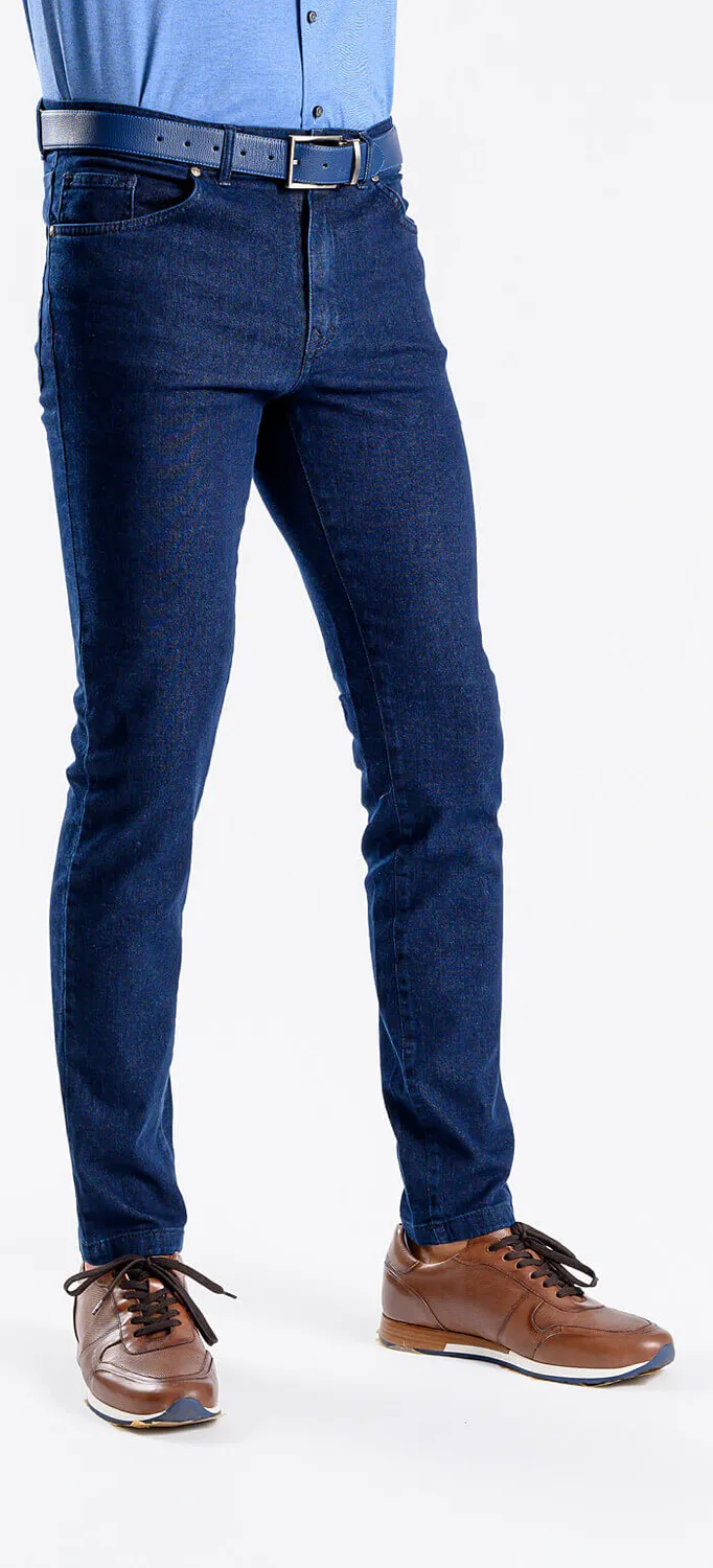 Alain Delon Jeans Blu Scuro Slim Fit Elasticizzati