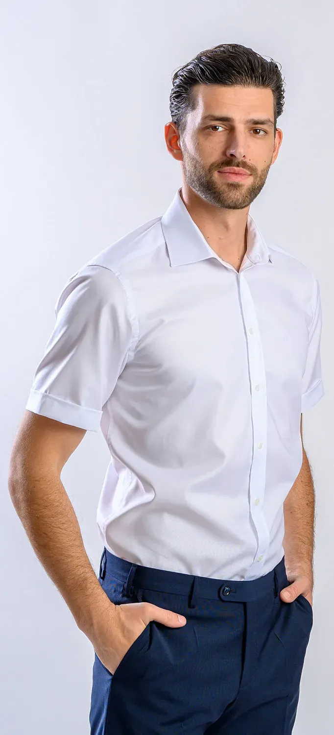 Alain Delon camicia bianca Extra Slim Fit manica corta