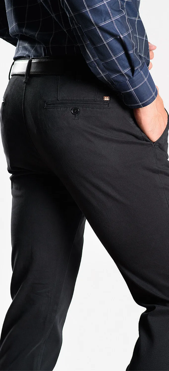 Alain Delon pantaloni neri cotone elasticizzato