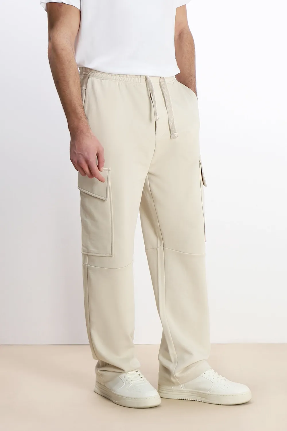 Sonny Bono Pantalone Jogger Felpa Beige Chiaro