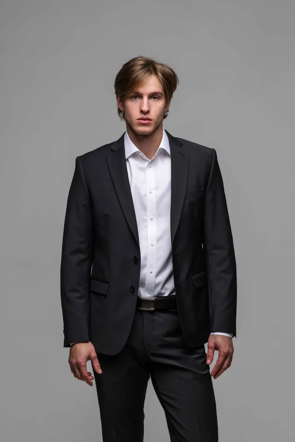 Alain Delon Basic giacca abito nero slim fit
