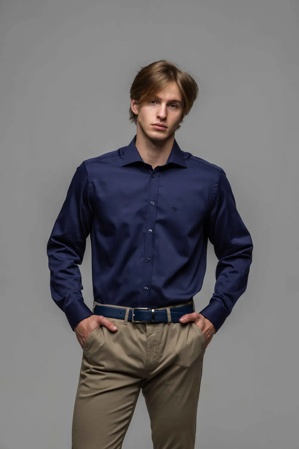 Alain Delon Camicia Blu Navy camicia extra slim fit business