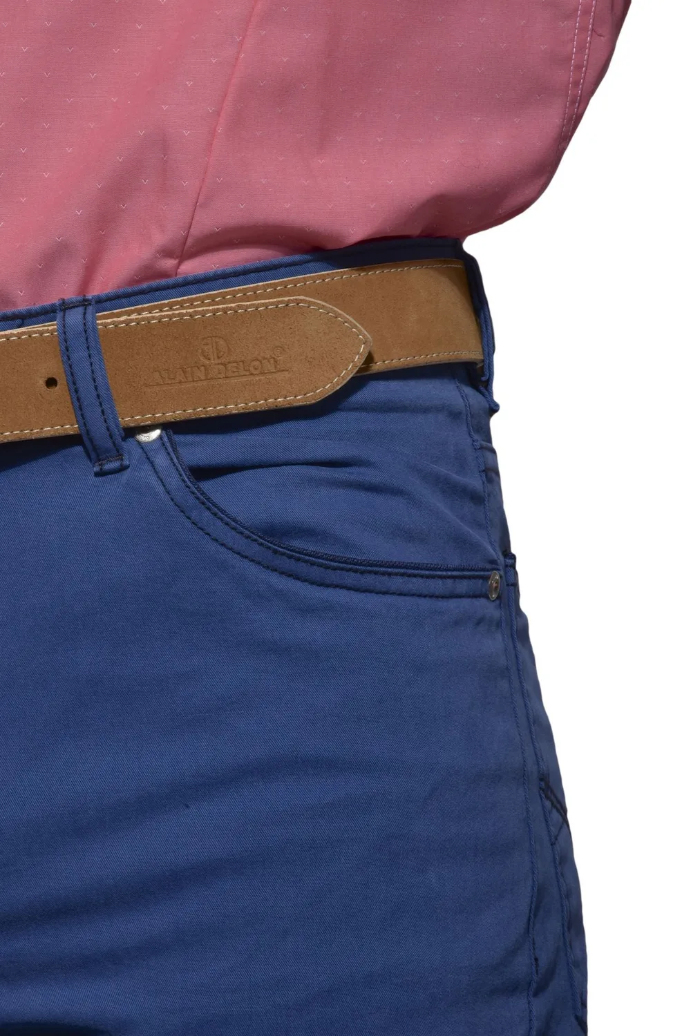 Alain Delon Blu pantalone 5 tasche slim fit elastane