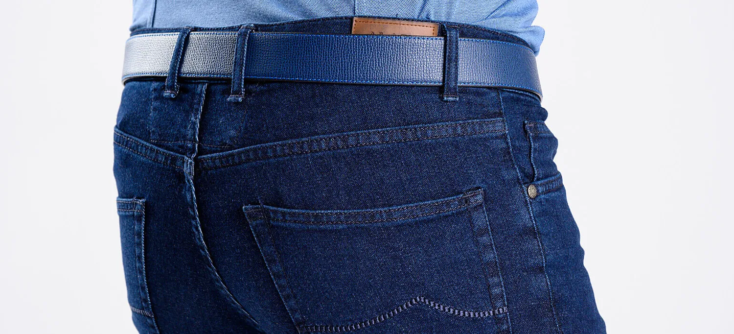 Alain Delon Jeans Blu Scuro Slim Fit Elasticizzati