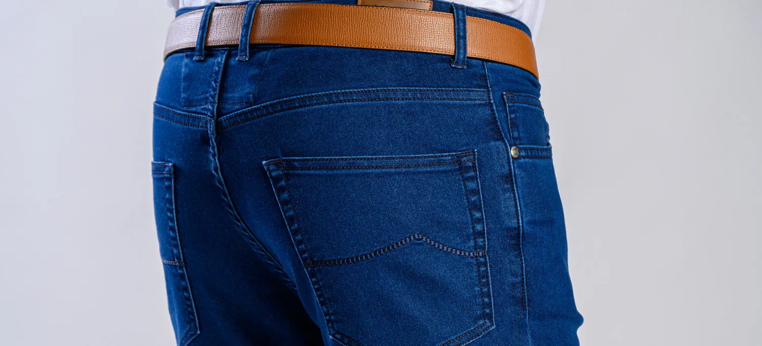 Alain Delon jeans slim fit blu scuro elasticizzati