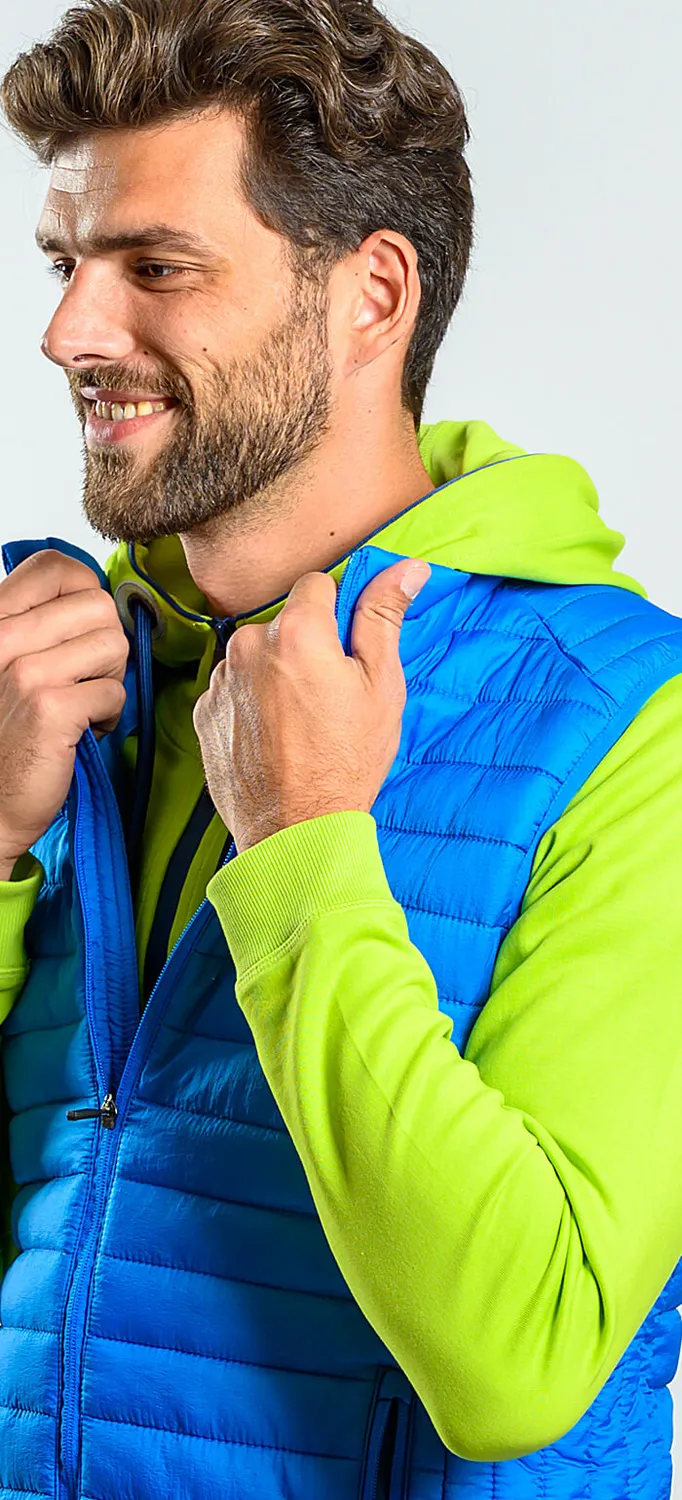 Alain Delon gilet trapuntato blu slim fit zip