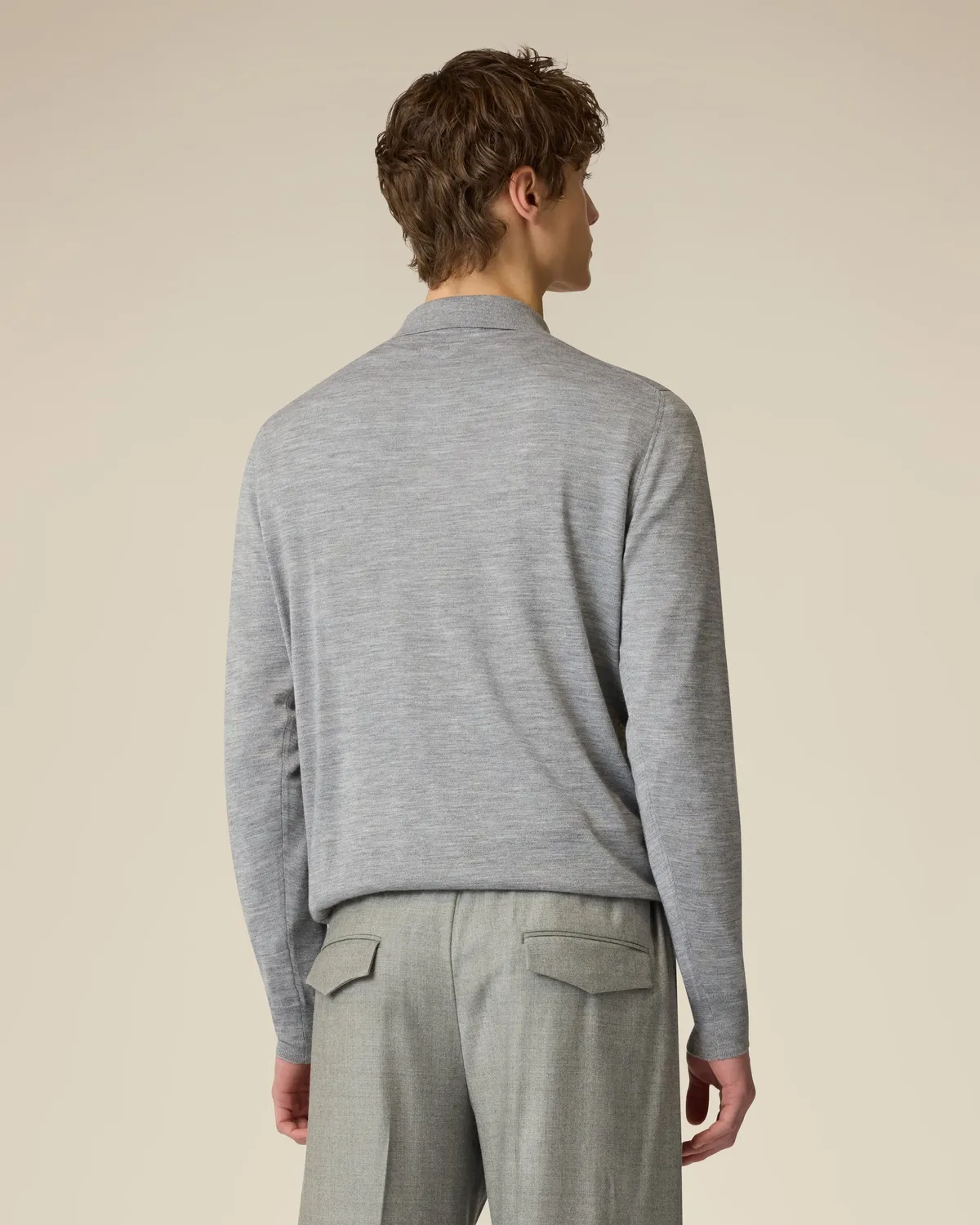 Lardini Polo Zip Lana Seta Cashmere Grigia
