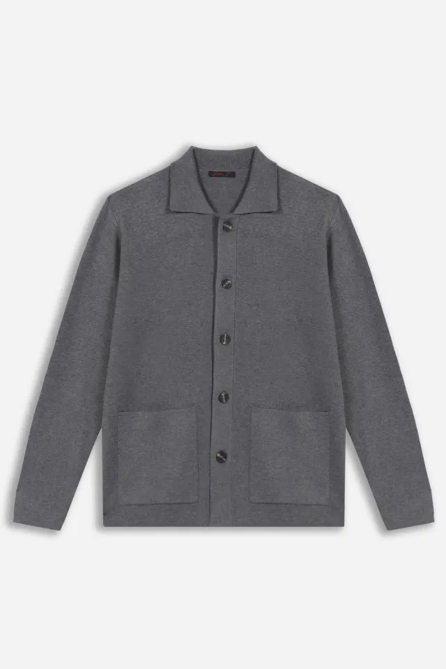 Sonny Bono Maglia Overshirt Punto Milano Grigio Medio