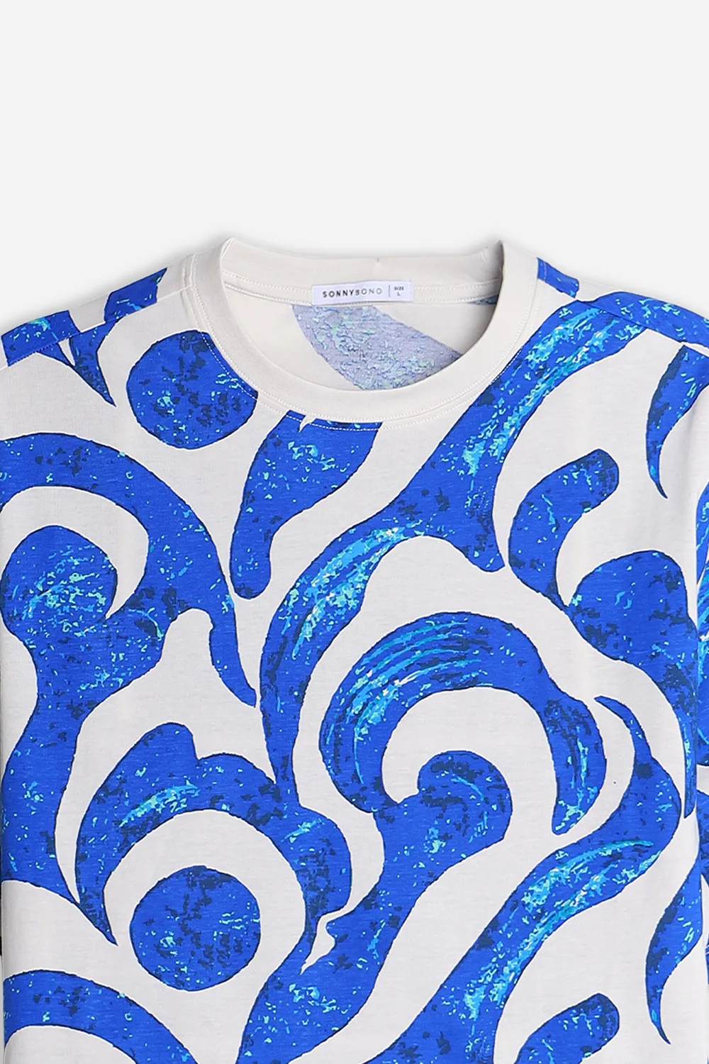 Sonny Bono T-Shirt Girocollo Fantasia Royal Cotone