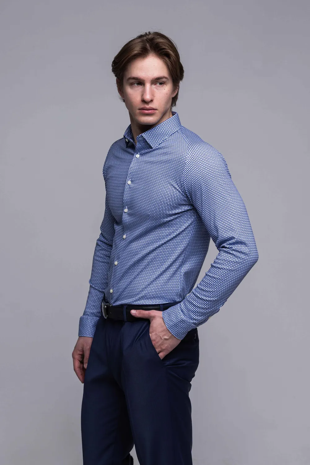 Alain Delon camicia stretch uomo elasticizzata