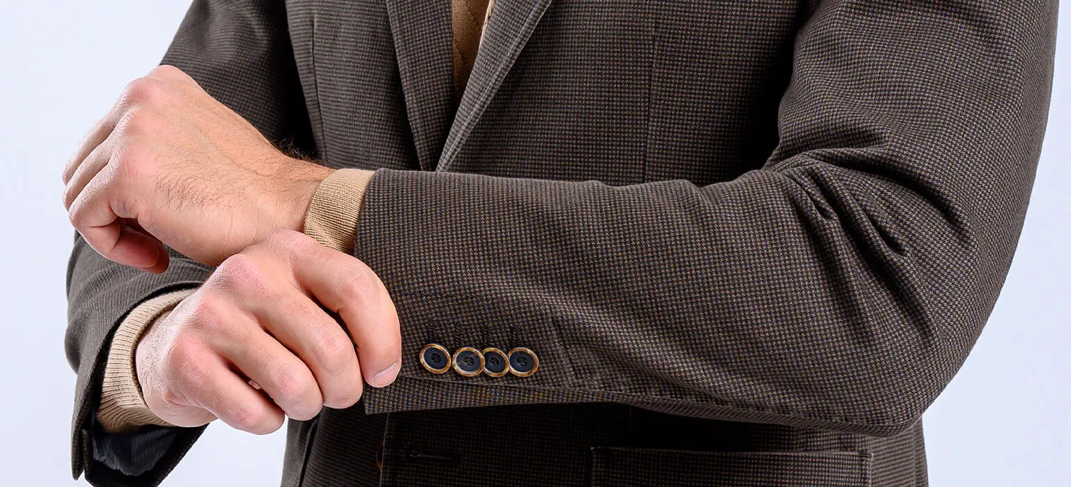 Alain Delon Peacoat Marrone Slim Fit Motivo Pepito