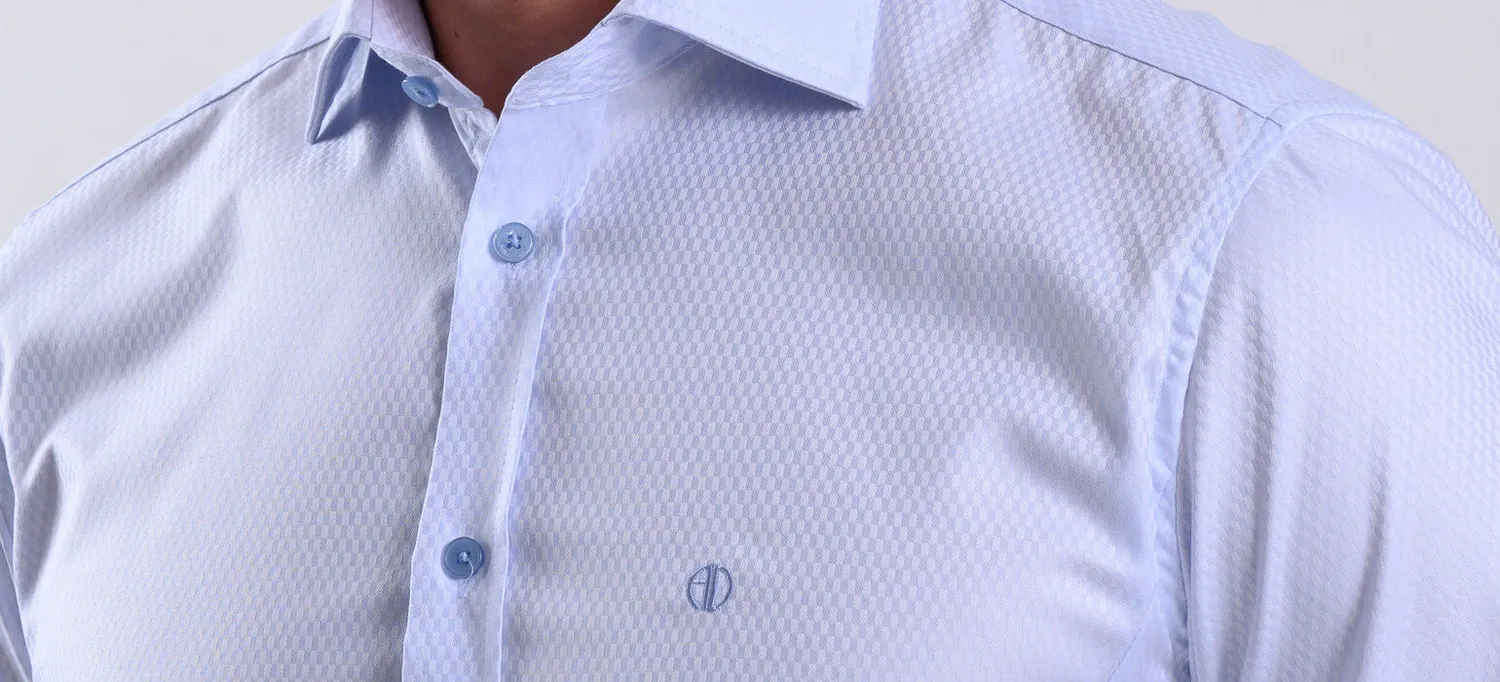 Alain Delon camicia azzurra manica corta extra slim fit