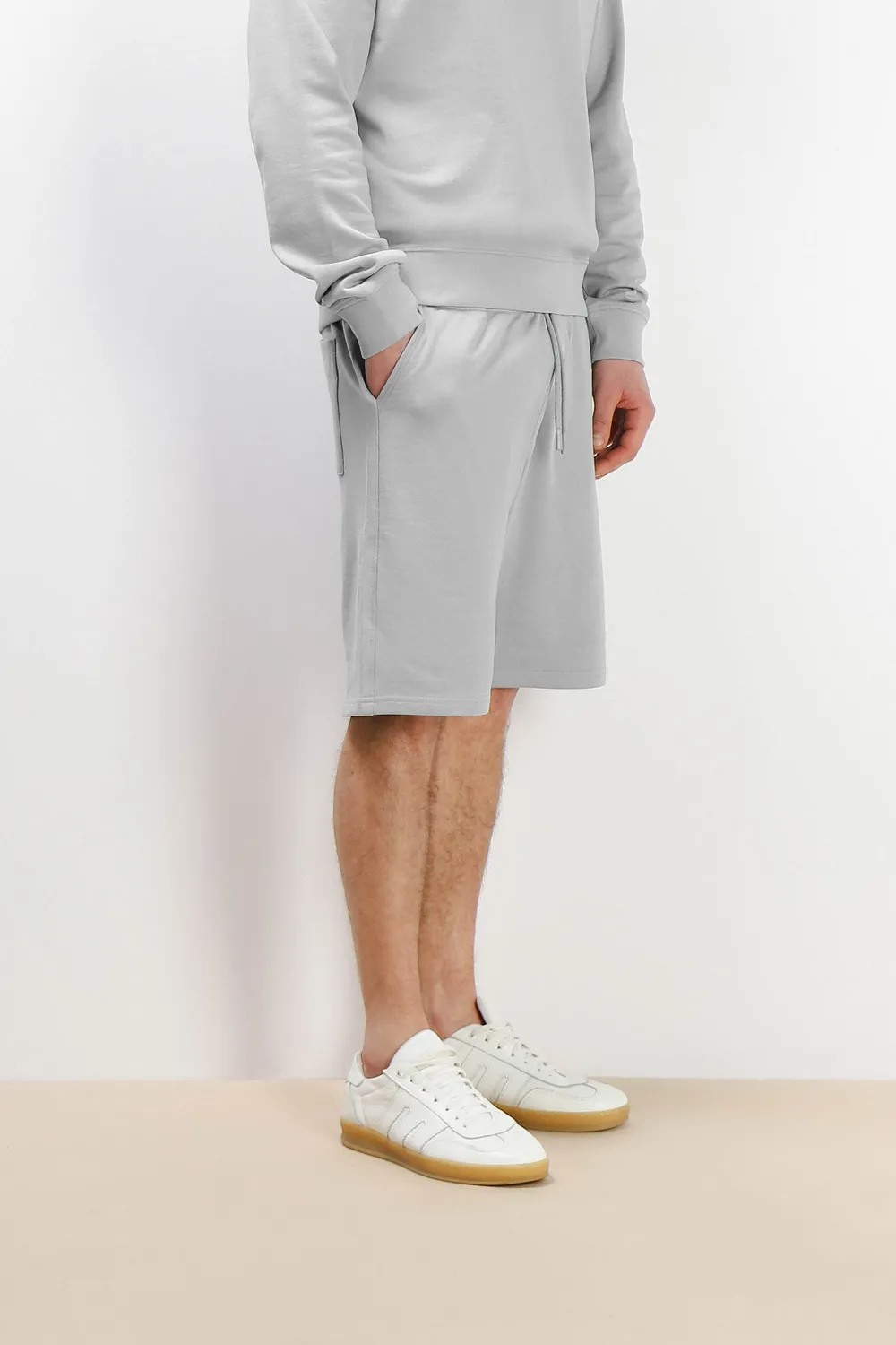 Sonny Bono Basic bermuda felpa grigio ghiaccio cotone