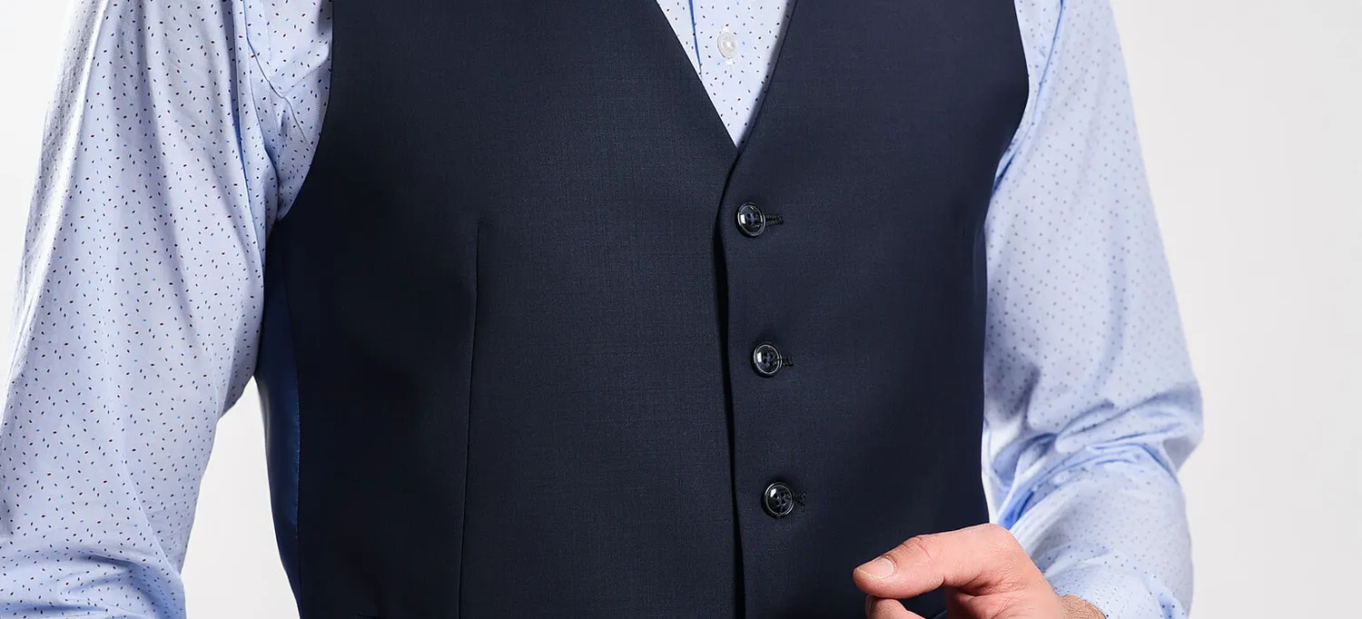 Alain Delon Gilet Abito Classico Elasticizzato Slim