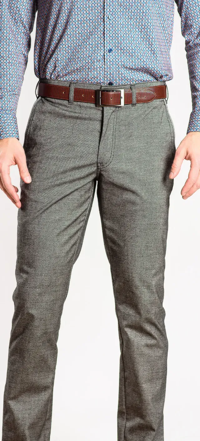 Alain Delon pantalone casual marrone cotone elasticizzato