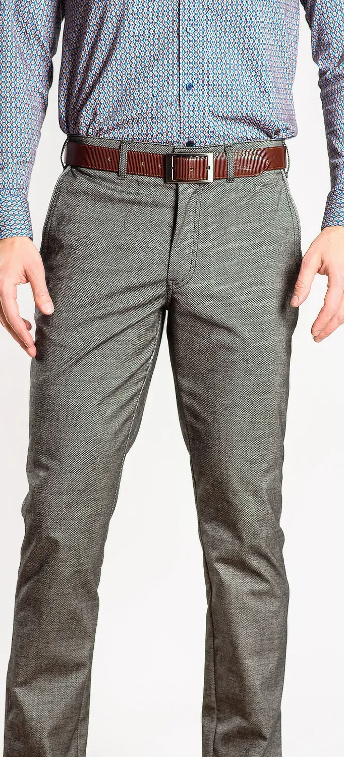 Alain Delon pantalone casual marrone cotone elasticizzato
