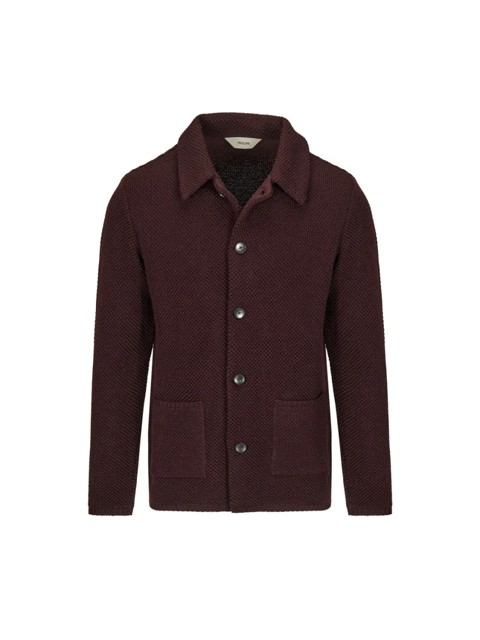 Paoloni Overshirt punto piquet rossa misto lana