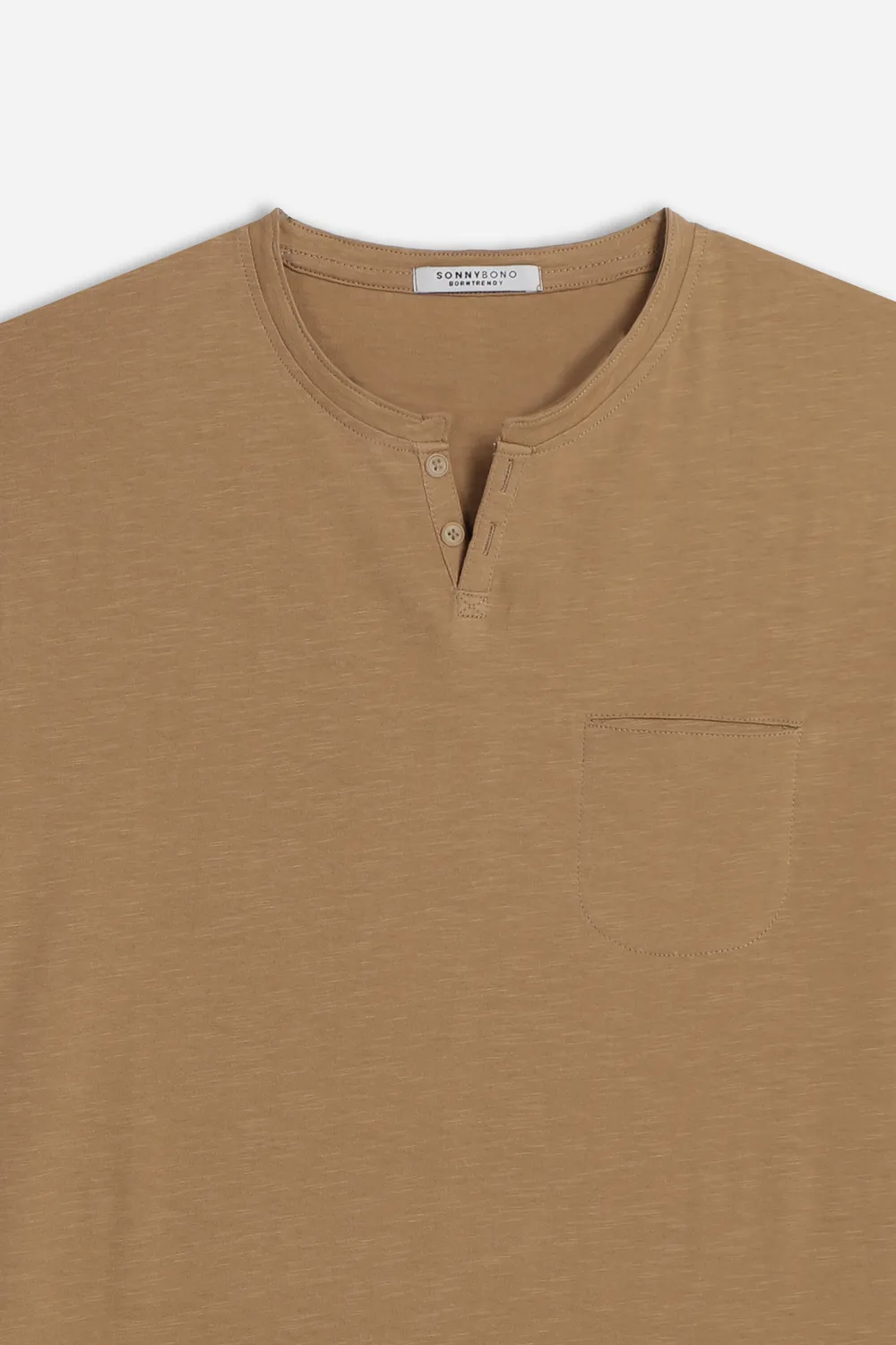 Sonny Bono t-shirt collo goccia slub biscotto fiammato