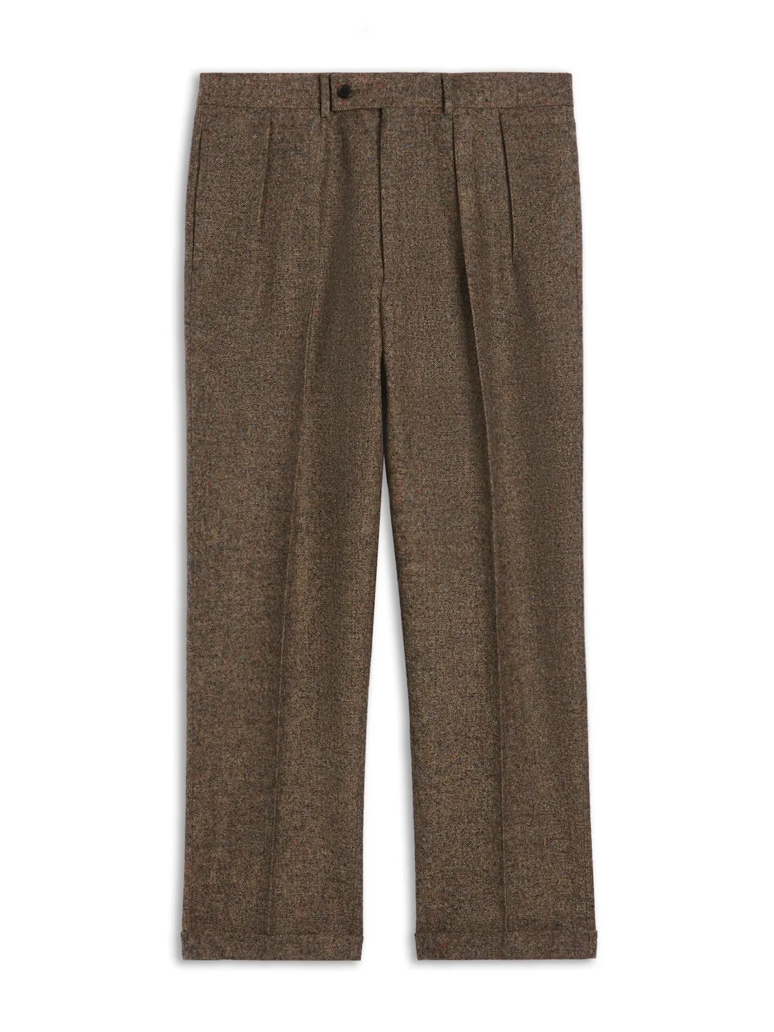 Caruso Norma pantalone vita alta beige lana melange