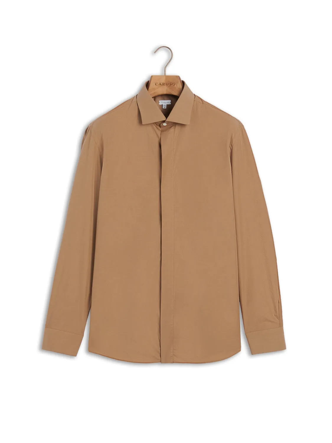 Caruso Butterfly camicia slim cotone cannella