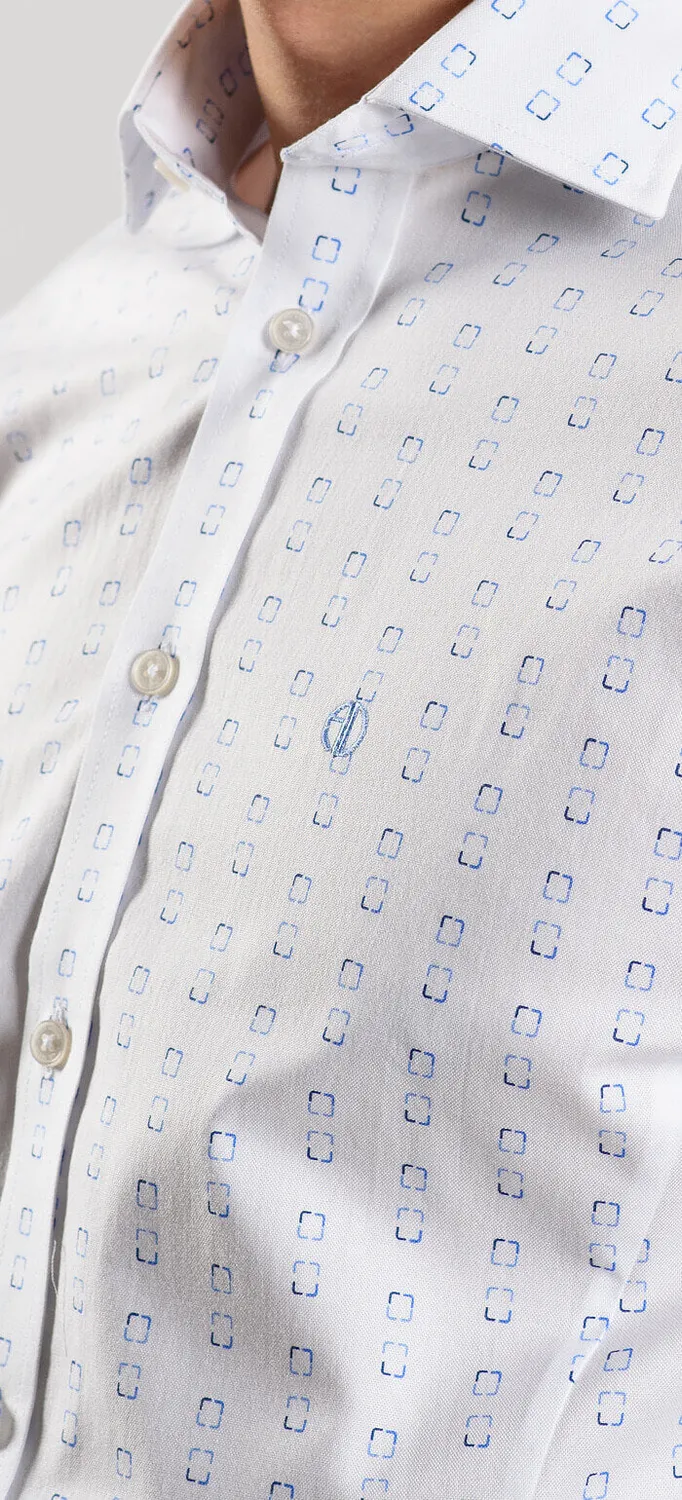 Alain Delon camicia bianca fantasia extra slim