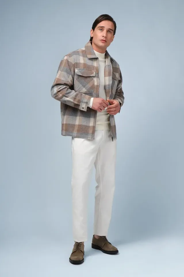 Sonny Bono Overshirt giubbotto a quadri beige