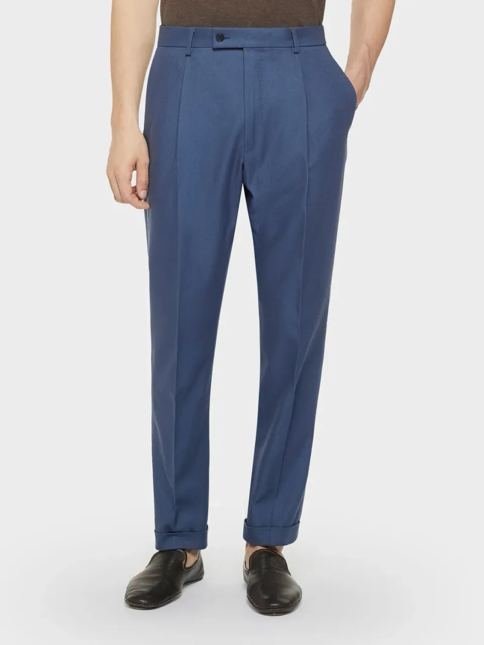 Caruso pantalone cotone blu carrot fit