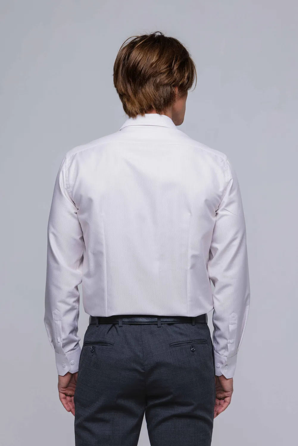 Alain Delon camicia Extra Slim bianca righe bordeaux 40