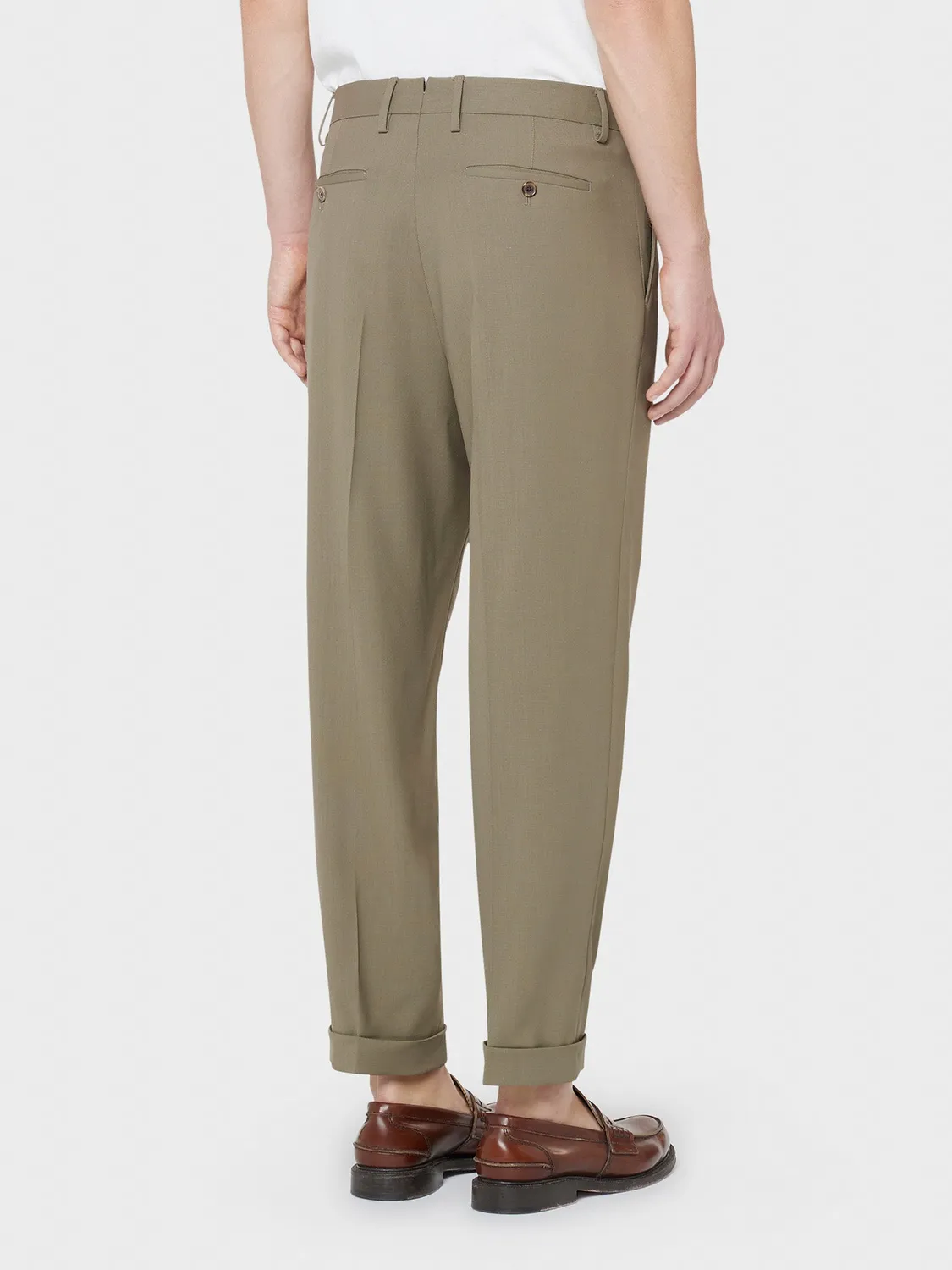 Caruso Pantalone Houdini Lana Khaki Tropical