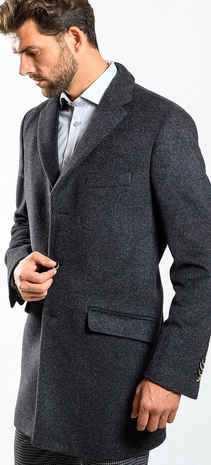 Alain Delon cappotto grigio lana cashmere taglia 52 slim