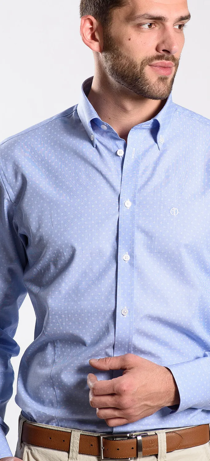 Alain Delon Blue Casual camicia extra slim fit azzurra button-down