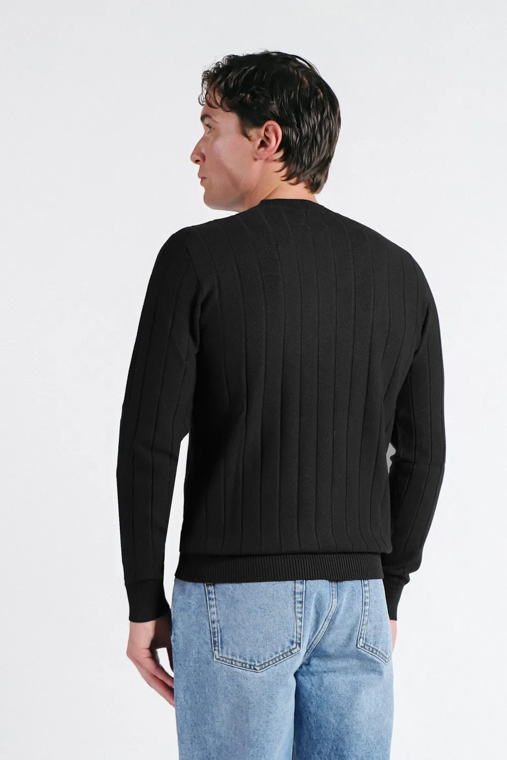 Sonny Bono maglia girocollo lavorata nero confortevole