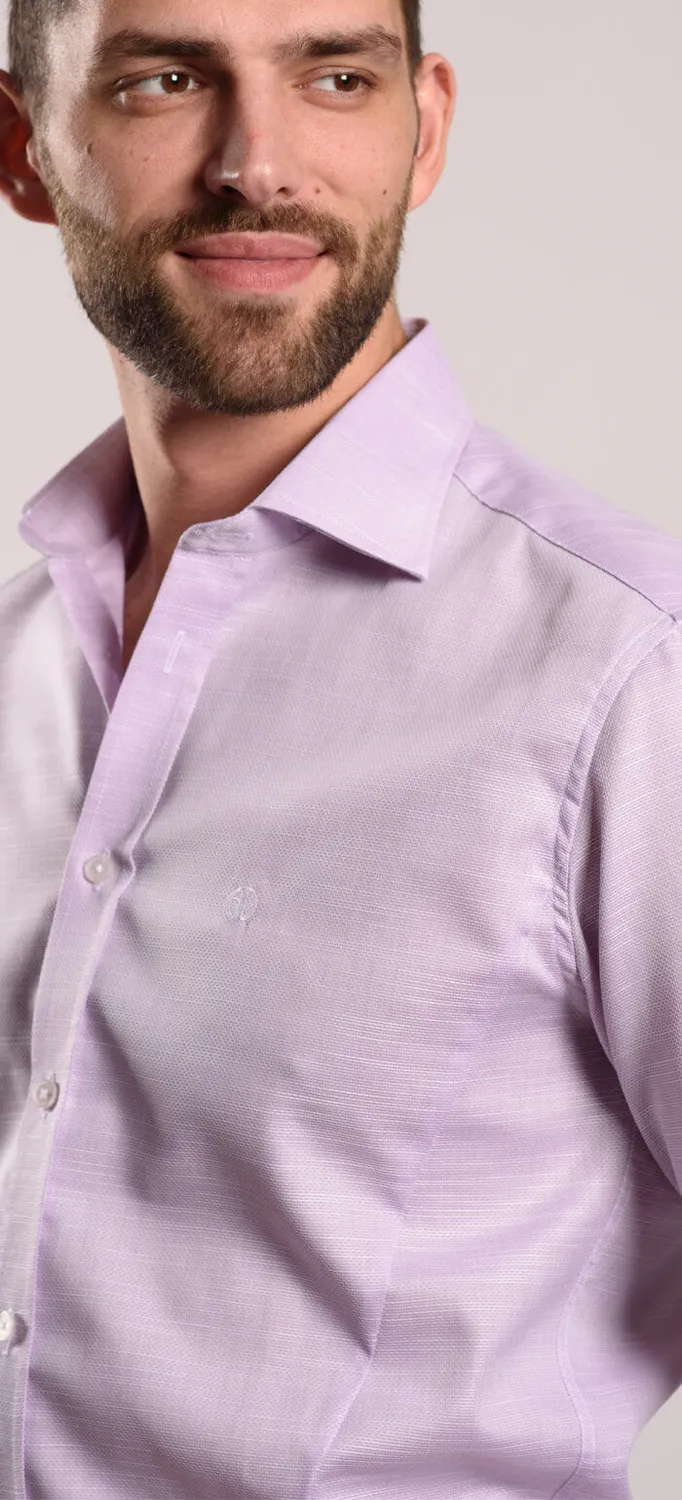 Alain Delon camicia viola extra slim fit cotone Getzner