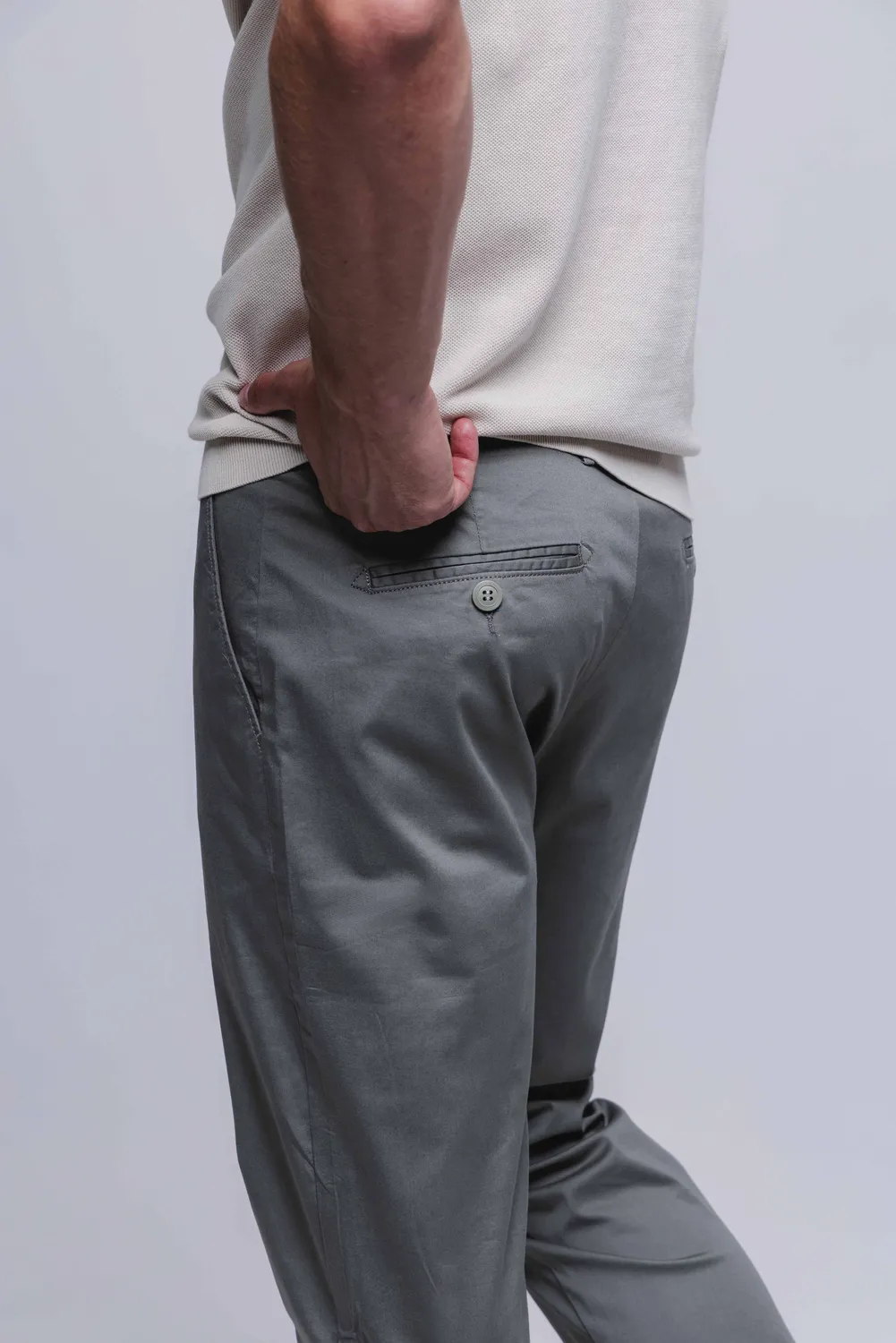 Alain Delon chinos verde oliva cotone elasticizzato