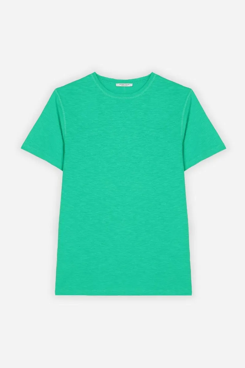Sonny Bono t-shirt overlock cotone fiammato verde