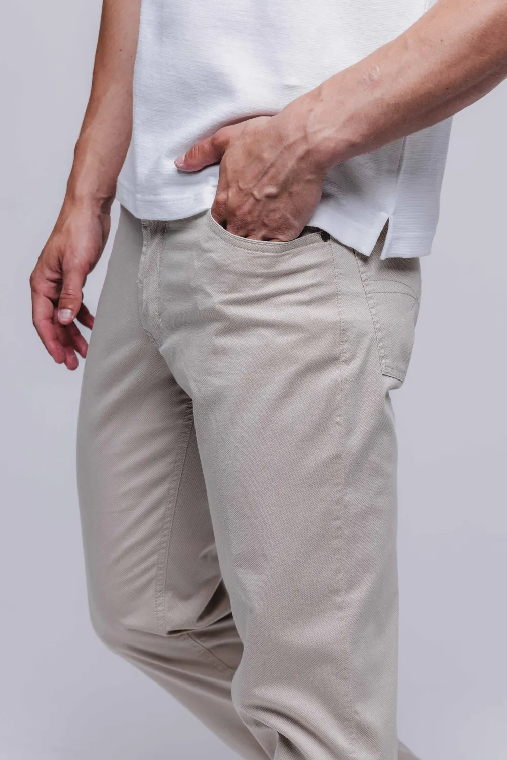 Alain Delon pantaloni casual beige fantasia elasticizzata