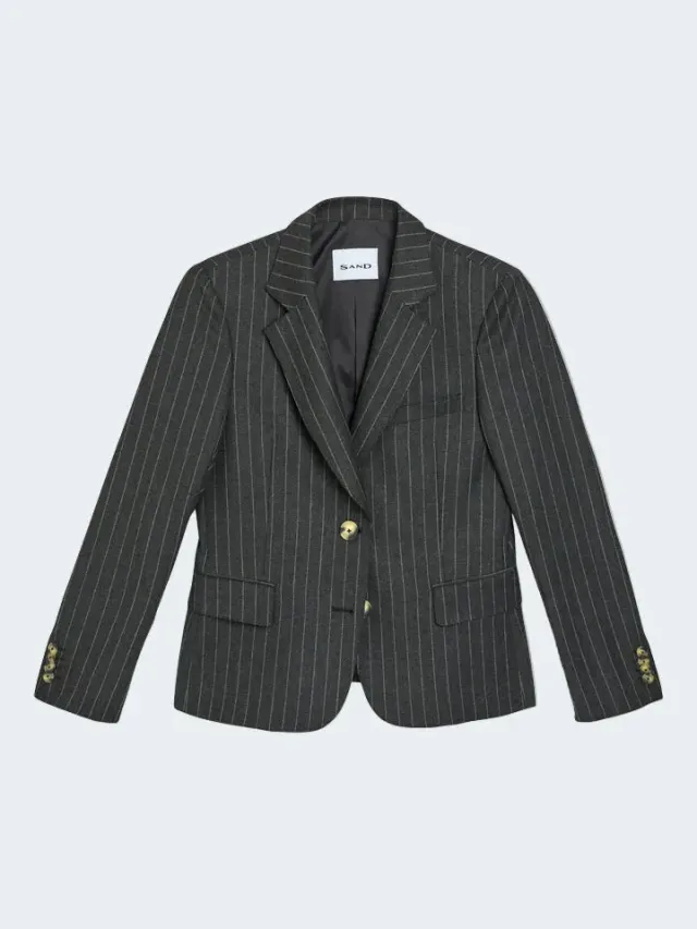 Sand Menswear Remi 2603 blazer lana gessato grigio