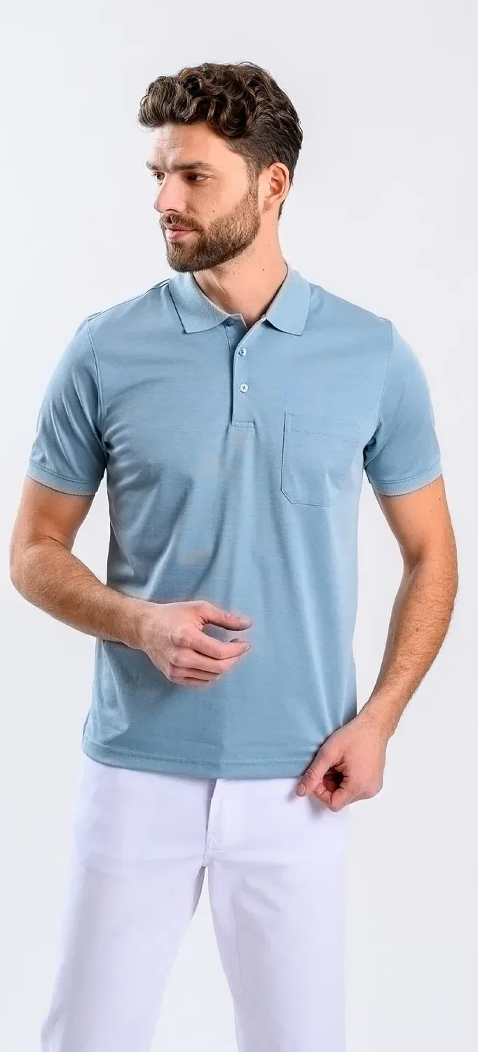 Alain Delon Polo Slim Fit Verde Chiaro Micropima