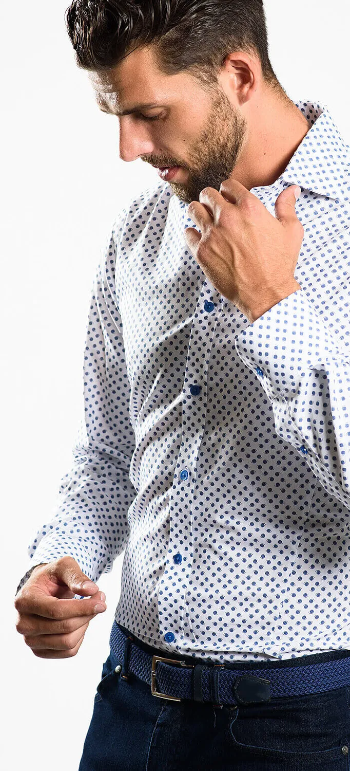 Alain Delon Camicia Casual Extra Slim Fit camicia fantasia blu