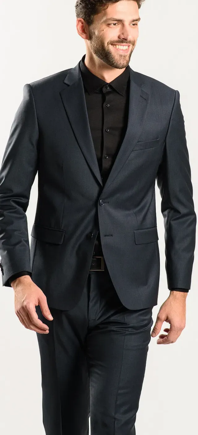 Alain Delon Steel Slim completo grigio acciaio stretch